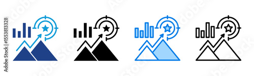Goal Setting icon sheet multiple style collection