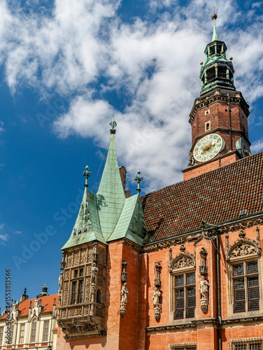 Historic Townhouse Clear Blue Sky, Wroclaw, Poland