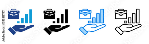 Career Advancement icon sheet multiple style collection