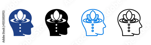 Mindfulness icon sheet multiple style collection
