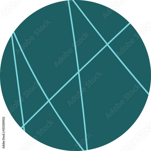 Circle filled with hand-drawn straight lines arranged without strict alignment or uniform thickness.