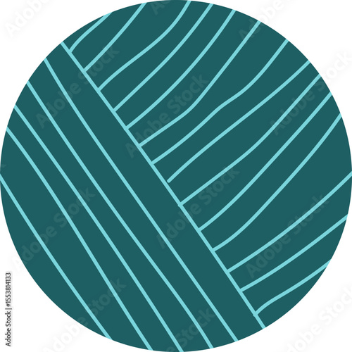 Circular form containing hand-drawn straight lines intersecting perpendicularly creating grid-like patterns.