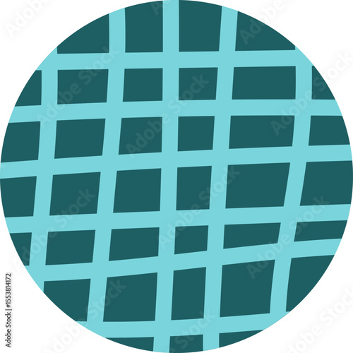 Circle filled with thick, hand-drawn lines that intersect perpendicularly and overlap.