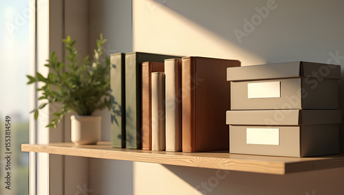 Sleek Modern Shelf: A Harmonious Office Touch