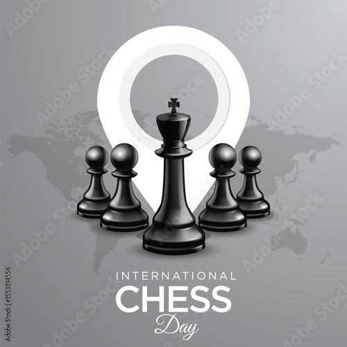 chess international day 20 jul chess game with chess pieces