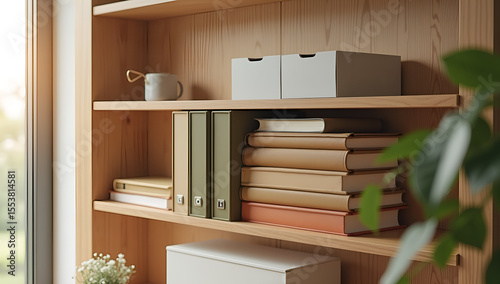 Textured Notebooks in a Contemporary Workspace