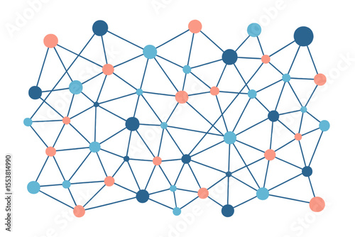 The background of a  vector features a neural network, a machine network of neurons, a blockchain database, and a neural interface