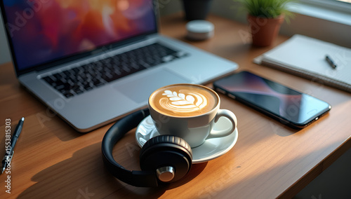 Minimalist Desk with Cutting-Edge Gadgets