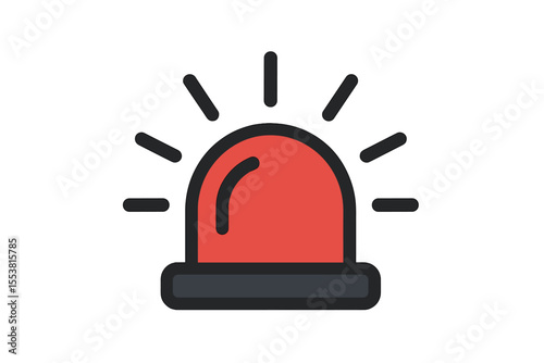 The 'ofvs599 OutlineFilledVectorSign ofvs' represents an emergency siren vector icon, isolated and transparent with a black outline and filled version