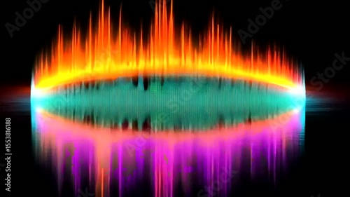 Colorful Sound Wave Visualization on Black Background