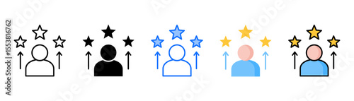 Self Improvement icon set with multiple style collection