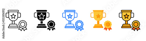 Mastery icon set with multiple style collection