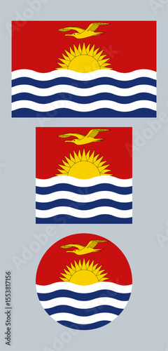 
Kiribati Flag – National and Official Flag of Kiribati with Emblem and Sunbird Symbol