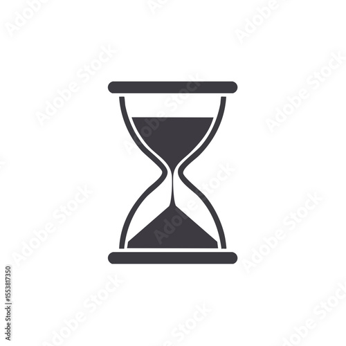 Hourglass icon time passing concept countdown deadline symbol on a black background minimal design graphic illustration