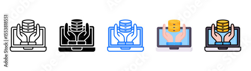 Data Collection icon set with multiple style collection