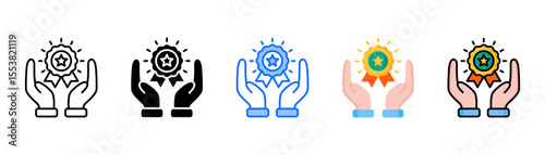 Branding icon set with multiple style collection