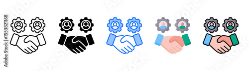Alliance icon set with multiple style collection