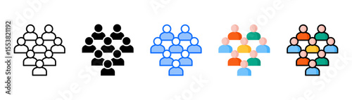 Scalability icon set with multiple style collection