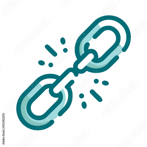 A modern illustration of a chain link icon representing connectivity and relationships
