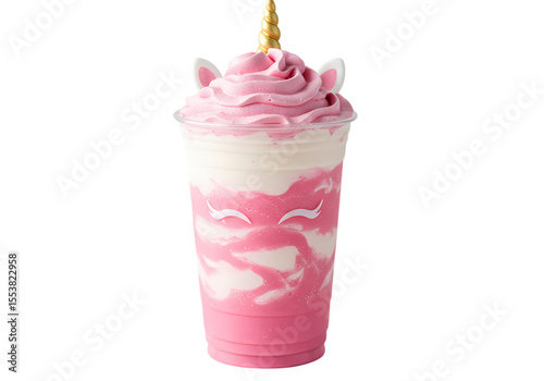 Magical Unicorn Frappuccino Pink Delight on transparent background