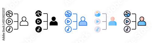 Accessibility icon set with multiple style collection