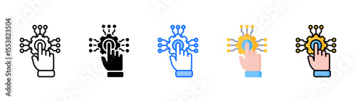 Digital icon set with multiple style collection