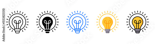 Exposure icon set with multiple style collection