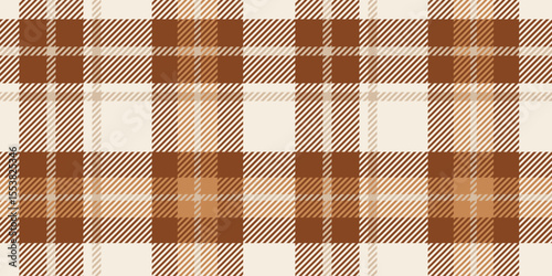 Warm beige and brown tartan plaid pattern with a timeless checkered design