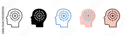 Focusing icon set with multiple style collection