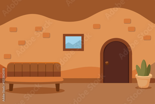Cozy Earth-toned Entryway  A Simple Illustration of Home's Tranquil Entrance