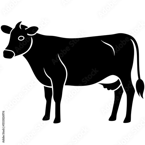 silhouette of a cow