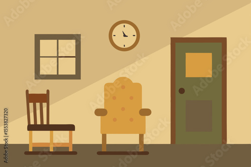 Bright and contemporary living room interior with a sofa, armchair, and table, showcasing modern home furniture design