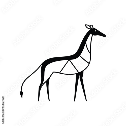 abstract giraffe silhouette made with a single con