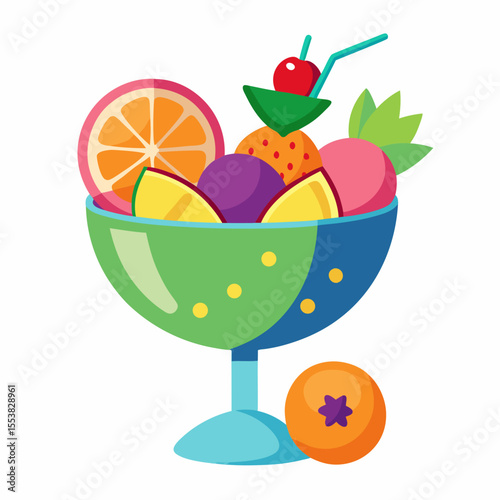 fruit salad in a glass bowl