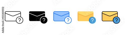 Question icon set with multiple style collection