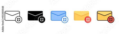 Spam icon set with multiple style collection