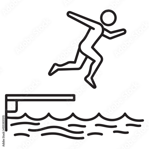 Person Jumping Off Diving Board Icon