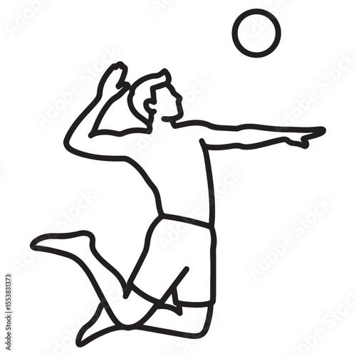 Male Volleyball Player Spiking Icon