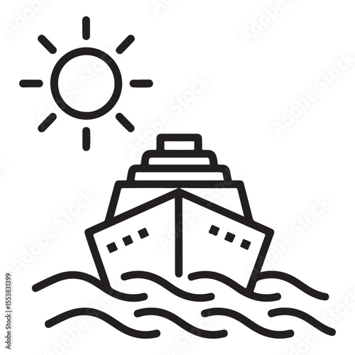 Cruise Ship at Sea Icon