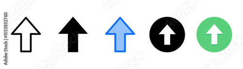 Up Arrow icon set with multiple style collection
