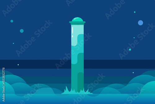 illustration of a lantern in the sea