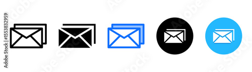 Message icon set with multiple style collection