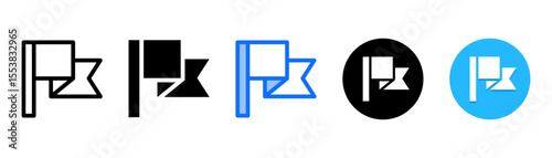 Flag icon set with multiple style collection