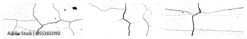 Vector Detailed cracks and fissures in black and white.