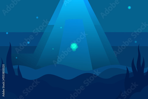 A vibrant underwater scene with fish bathed in blue ocean light