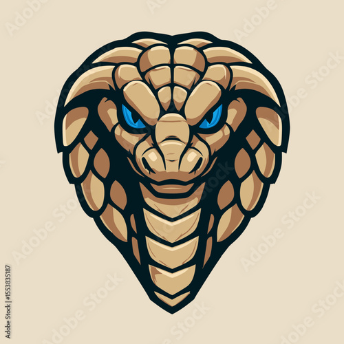 Esports logo featuring a stylized cobra design with bold colors and sharp features fitting for a competitive gaming team