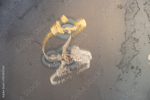 Abstract Paint Peeling and Stains on Metal Surface