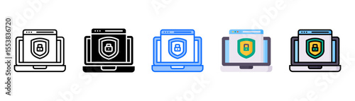 Ssl icon set with multiple style collection