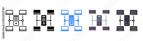 P2P  icon set with multiple style collection