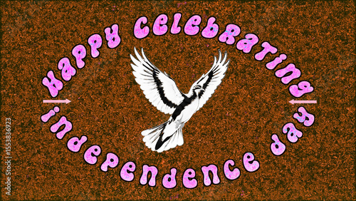 A majestic dove soars with wings spread wide, encircled by the words 